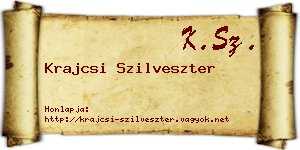 Krajcsi Szilveszter névjegykártya
